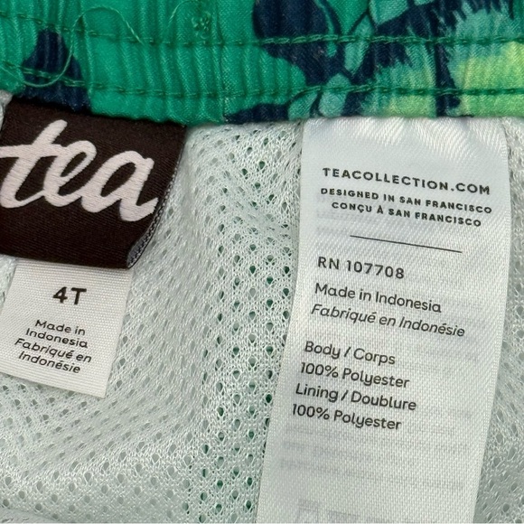 Tea Collection Boys Green Turtle Swim Trunks Shorts 4T - Picture 6 of 7